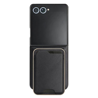 For Samsung Galaxy Z Flip7 Kalebol Slim MagSafe Ring Magnetic Card Bag Leather Phone Case(Black) - Galaxy Z Flip7 5G Cases by Kalebol | Online Shopping UK | buy2fix