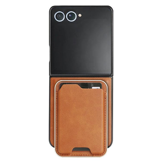 For Samsung Galaxy Z Flip7 Kalebol Slim MagSafe Ring Magnetic Card Bag Leather Phone Case(Brown) - Galaxy Z Flip7 5G Cases by Kalebol | Online Shopping UK | buy2fix