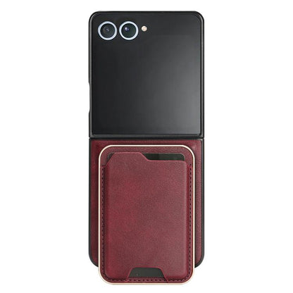 For Samsung Galaxy Z Flip7 Kalebol Slim MagSafe Ring Magnetic Card Bag Leather Phone Case(Red) - Galaxy Z Flip7 5G Cases by Kalebol | Online Shopping UK | buy2fix