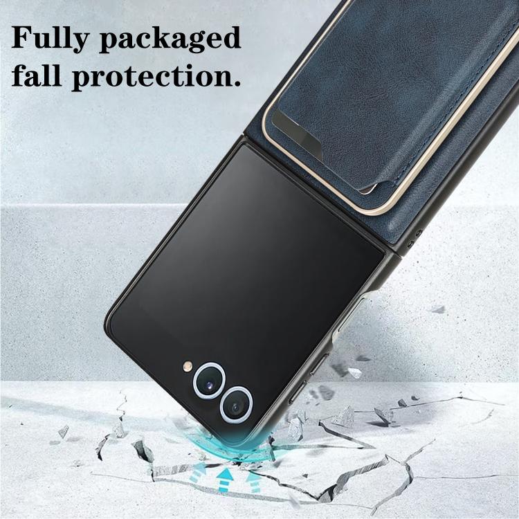 For Samsung Galaxy Z Flip7 Kalebol Slim MagSafe Ring Magnetic Card Bag Leather Phone Case(Blue) - Galaxy Z Flip7 5G Cases by Kalebol | Online Shopping UK | buy2fix