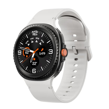 For Samsung Galaxy Watch8 / Watch8 Classic Solid Color Stitched Silicone Watch Band, Size:S(Lime White) - Watch Bands by buy2fix | Online Shopping UK | buy2fix