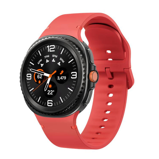 For Samsung Galaxy Watch8 / Watch8 Classic Solid Color Stitched Silicone Watch Band, Size:S(Red) - Watch Bands by buy2fix | Online Shopping UK | buy2fix