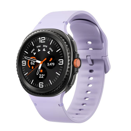 For Samsung Galaxy Watch8 / Watch8 Classic Solid Color Stitched Silicone Watch Band, Size:S(Official Purple) - Watch Bands by buy2fix | Online Shopping UK | buy2fix