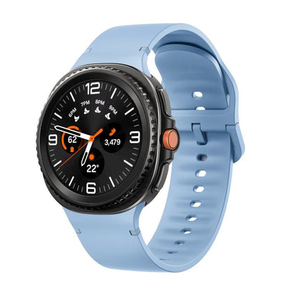 For Samsung Galaxy Watch8 / Watch8 Classic Solid Color Stitched Silicone Watch Band, Size:S(Light Blue) - Watch Bands by buy2fix | Online Shopping UK | buy2fix