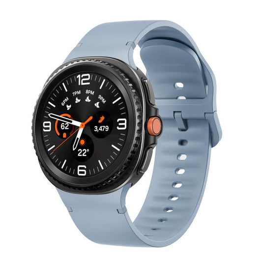 For Samsung Galaxy Watch8 / Watch8 Classic Solid Color Stitched Silicone Watch Band, Size:S(Jewel Blue) - Watch Bands by buy2fix | Online Shopping UK | buy2fix