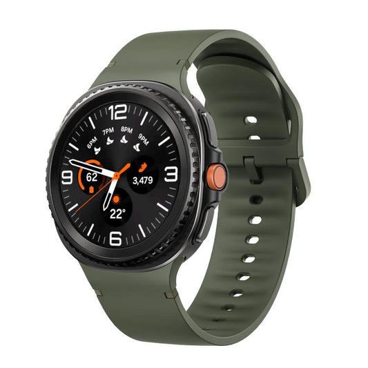 For Samsung Galaxy Watch8 / Watch8 Classic Solid Color Stitched Silicone Watch Band, Size:S(Army Green) - Watch Bands by buy2fix | Online Shopping UK | buy2fix