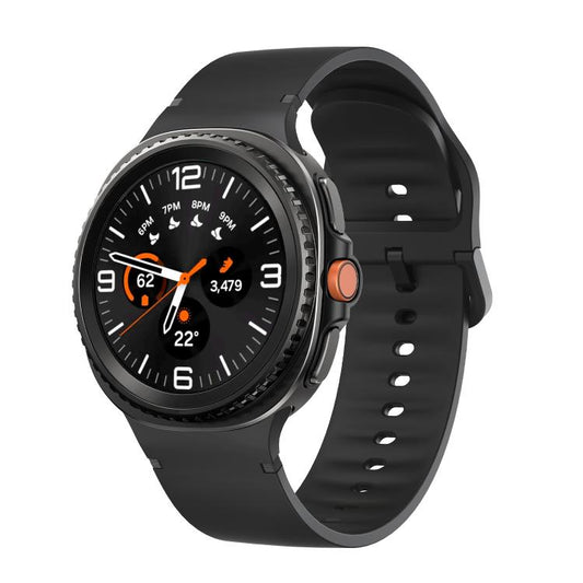 For Samsung Galaxy Watch8 / Watch8 Classic Solid Color Stitched Silicone Watch Band, Size:S(Black) - Watch Bands by buy2fix | Online Shopping UK | buy2fix