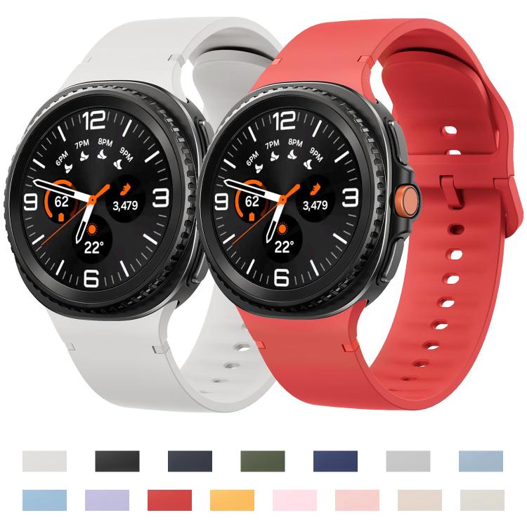 For Samsung Galaxy Watch8 / Watch8 Classic Solid Color Stitched Silicone Watch Band, Size:M(Light Blue) - Watch Bands by buy2fix | Online Shopping UK | buy2fix