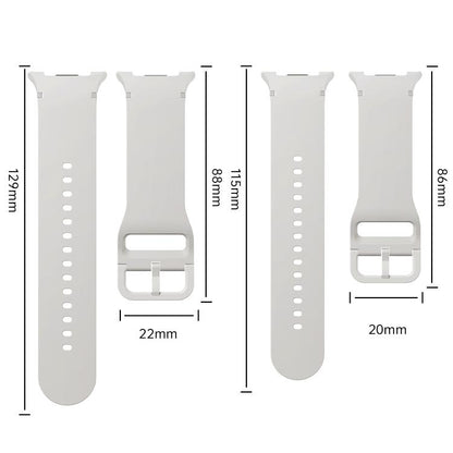 For Samsung Galaxy Watch8 / Watch8 Classic Solid Color Stitched Silicone Watch Band, Size:S(Light Blue) - Watch Bands by buy2fix | Online Shopping UK | buy2fix