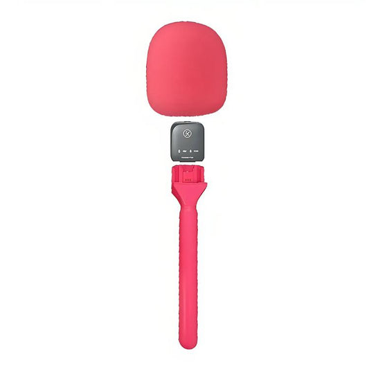 XWJ70 Portable Wireless Microphone Boom Professional Interview Recording Microphone Handheld Stick(Pink) - Microphone by buy2fix | Online Shopping UK | buy2fix