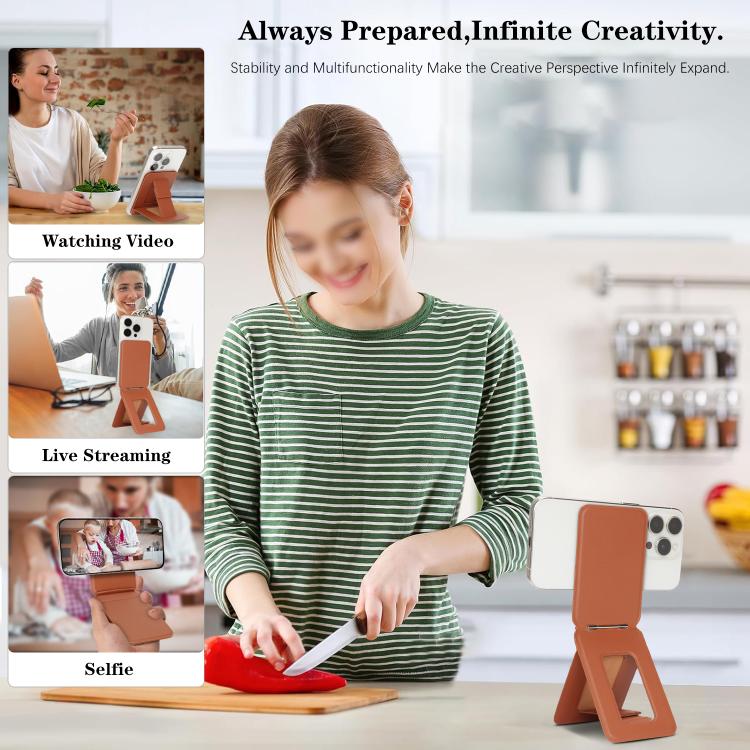 Magnetic MagSafe Tripod Holder(Brown) - Desktop Holder by buy2fix | Online Shopping UK | buy2fix