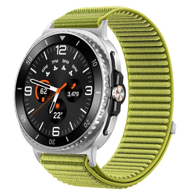 For Samsung Galaxy Watch8 / Watch8 Classic Woven Nylon Hook And Loop Fastener Metal Interface Watch Band(Green) - Watch Bands by buy2fix | Online Shopping UK | buy2fix