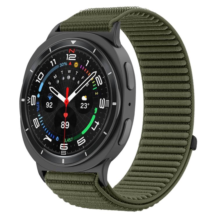 For Samsung Galaxy Watch8 / Watch8 Classic Woven Nylon Hook And Loop Fastener Metal Interface Watch Band(Spruce Green) - Watch Bands by buy2fix | Online Shopping UK | buy2fix