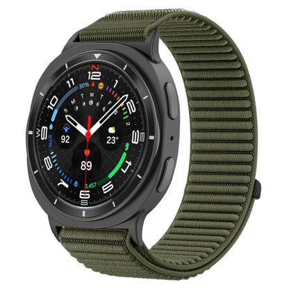 For Samsung Galaxy Watch8 / Watch8 Classic Woven Nylon Hook And Loop Fastener Metal Interface Watch Band(Spruce Green) - Watch Bands by buy2fix | Online Shopping UK | buy2fix