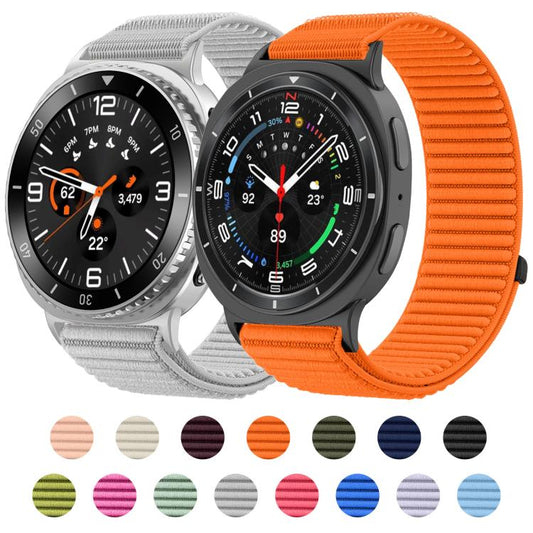 For Samsung Galaxy Watch8 / Watch8 Classic Woven Nylon Hook And Loop Fastener Metal Interface Watch Band(Spruce Green) - Watch Bands by buy2fix | Online Shopping UK | buy2fix