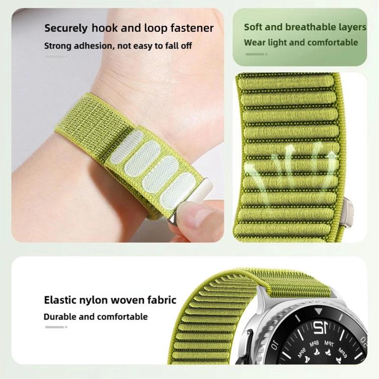 For Samsung Galaxy Watch8 / Watch8 Classic Woven Nylon Hook And Loop Fastener Metal Interface Watch Band(Spruce Green) - Watch Bands by buy2fix | Online Shopping UK | buy2fix