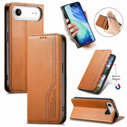 For iPhone Air Elastic Wristband Magnetic Suction Leather Phone Case(Brown) - iPhone Air Cases by buy2fix | Online Shopping UK | buy2fix