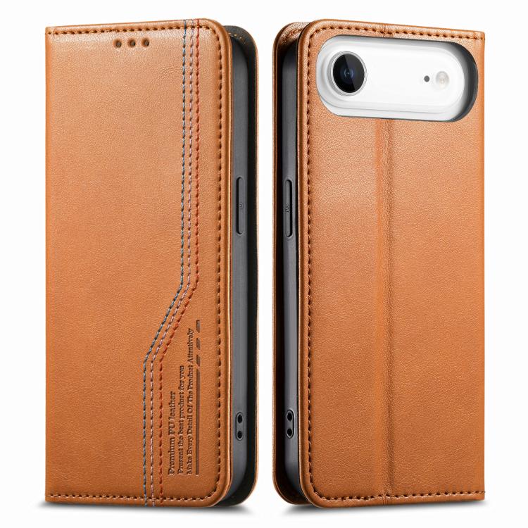 For iPhone Air Elastic Wristband Magnetic Suction Leather Phone Case(Brown) - iPhone Air Cases by buy2fix | Online Shopping UK | buy2fix