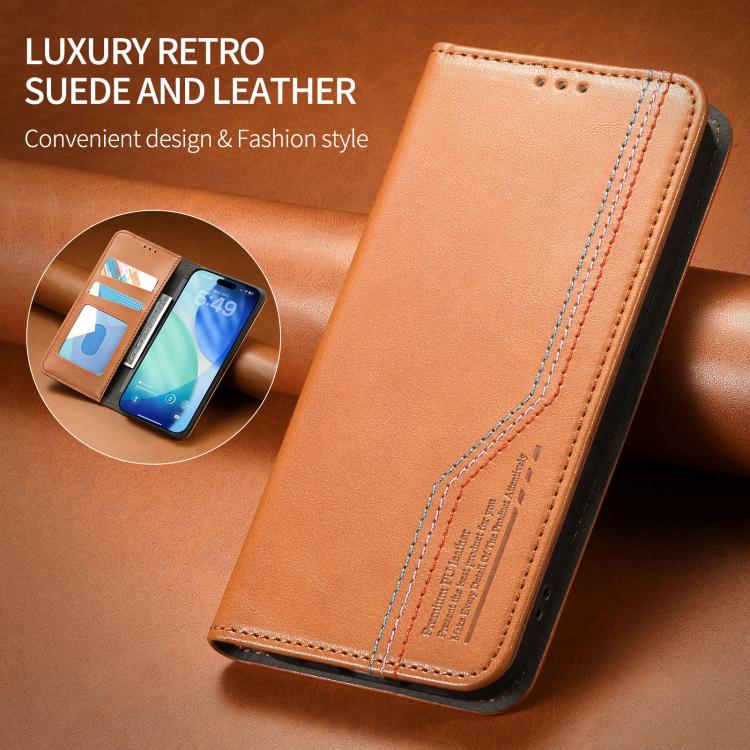 For iPhone Air Elastic Wristband Magnetic Suction Leather Phone Case(Brown) - iPhone Air Cases by buy2fix | Online Shopping UK | buy2fix