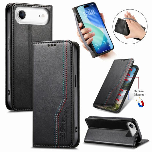 For iPhone Air Elastic Wristband Magnetic Suction Leather Phone Case(Black) - iPhone Air Cases by buy2fix | Online Shopping UK | buy2fix
