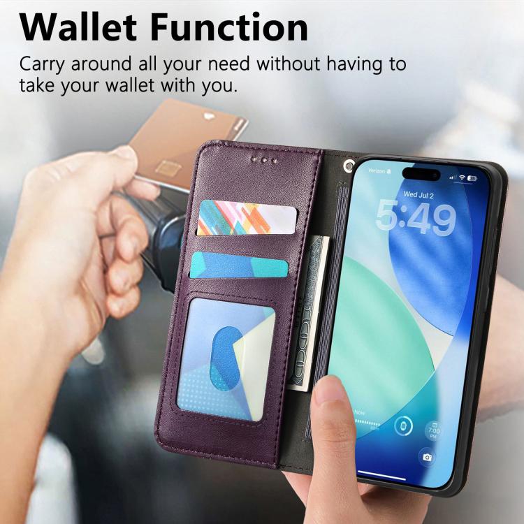 For iPhone Air Elastic Wristband Magnetic Suction Leather Phone Case(Purple) - iPhone Air Cases by buy2fix | Online Shopping UK | buy2fix