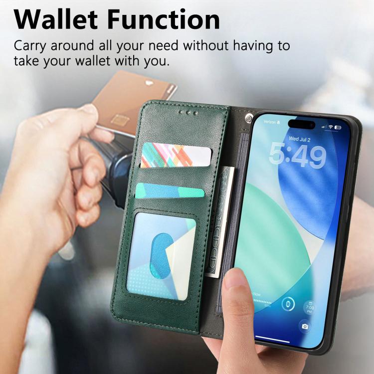 For iPhone Air Elastic Wristband Magnetic Suction Leather Phone Case(Green) - iPhone Air Cases by buy2fix | Online Shopping UK | buy2fix