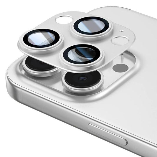 For iPhone 16 Pro Max Kalebol Precise Alignment Stepped Eagle Eye Metal Lens Film(Silver) - iPhone 16 Pro Max Tempered Glass by Kalebol | Online Shopping UK | buy2fix
