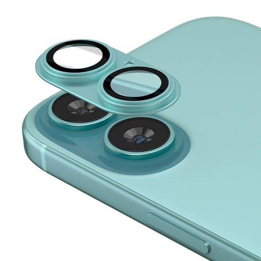 For iPhone 16  Kalebol Precise Alignment Stepped Eagle Eye Metal Lens Film(Dark Cyan) - iPhone 16 Tempered Glass by Kalebol | Online Shopping UK | buy2fix