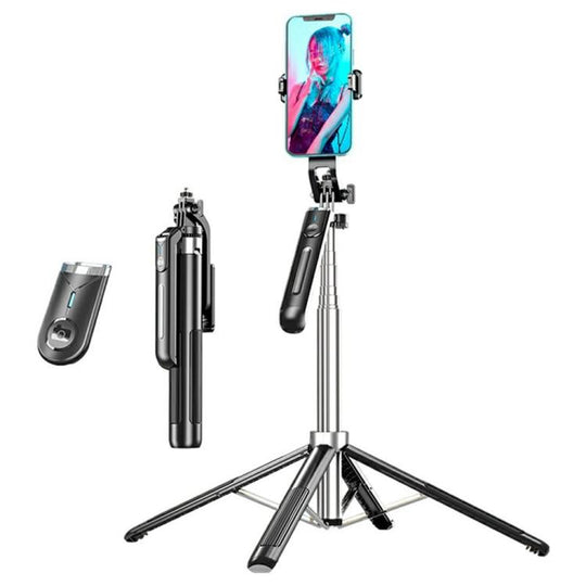P190 Portable Retractable Four-Legged Stand Phone Stand Selfie Stick with Bluetooth Remote Control