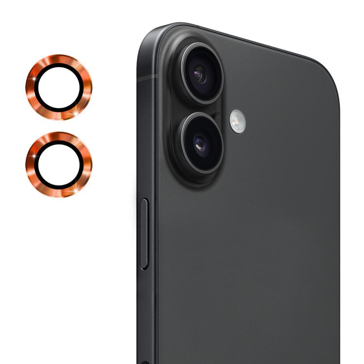 For iPhone 17 ENKAY 9H Rear Lens Aluminium Alloy Tempered Glass Film(Orange) - iPhone 17 Tempered Glass by ENKAY | Online Shopping UK | buy2fix