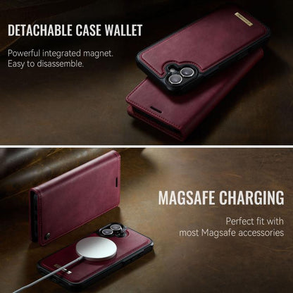 For iPhone 16 Plus CaseMe C49 MagSafe RFID Blocking Detachable Wallet Leather Phone Case(Red) - iPhone 16 Plus Cases by CaseMe | Online Shopping UK | buy2fix