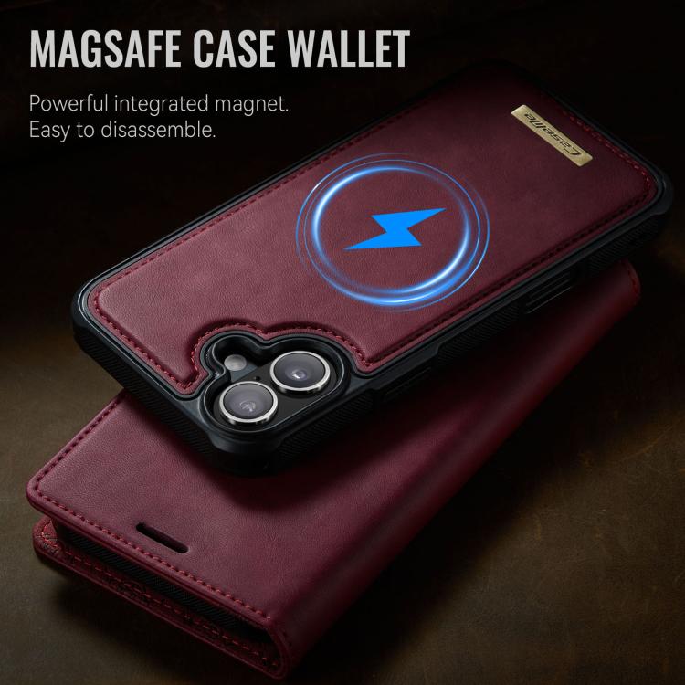 For iPhone 16 Plus CaseMe C49 MagSafe RFID Blocking Detachable Wallet Leather Phone Case(Red) - iPhone 16 Plus Cases by CaseMe | Online Shopping UK | buy2fix