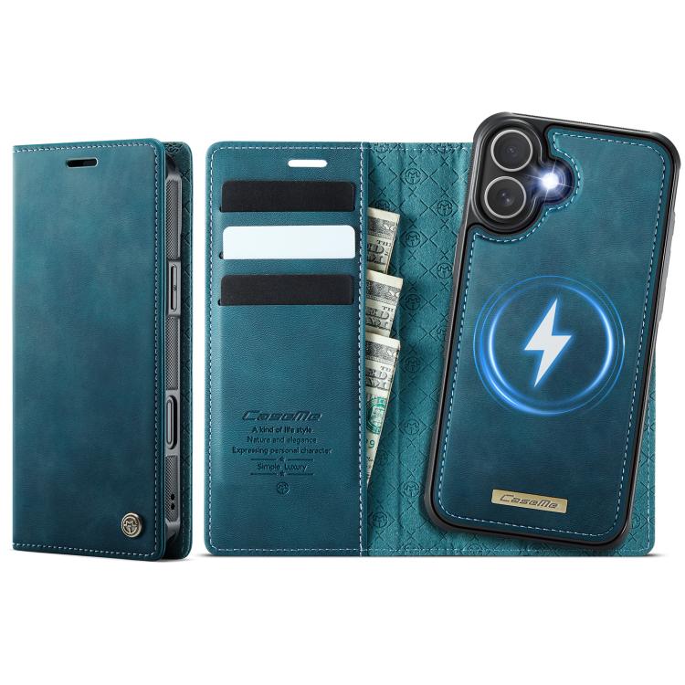 For iPhone 16 Plus CaseMe C49 MagSafe RFID Blocking Detachable Wallet Leather Phone Case(Green) - iPhone 16 Plus Cases by CaseMe | Online Shopping UK | buy2fix