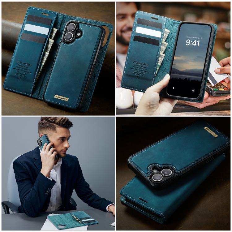 For iPhone 16 Plus CaseMe C49 MagSafe RFID Blocking Detachable Wallet Leather Phone Case(Green) - iPhone 16 Plus Cases by CaseMe | Online Shopping UK | buy2fix
