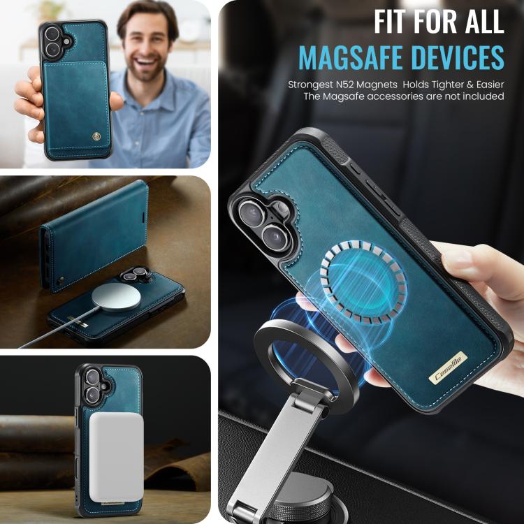For iPhone 16 Plus CaseMe C49 MagSafe RFID Blocking Detachable Wallet Leather Phone Case(Green) - iPhone 16 Plus Cases by CaseMe | Online Shopping UK | buy2fix