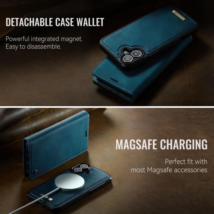 For iPhone 16 Plus CaseMe C49 MagSafe RFID Blocking Detachable Wallet Leather Phone Case(Green) - iPhone 16 Plus Cases by CaseMe | Online Shopping UK | buy2fix