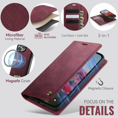 For iPhone 16 Pro CaseMe C49 MagSafe RFID Blocking Detachable Wallet Leather Phone Case(Red) - iPhone 16 Pro Cases by CaseMe | Online Shopping UK | buy2fix