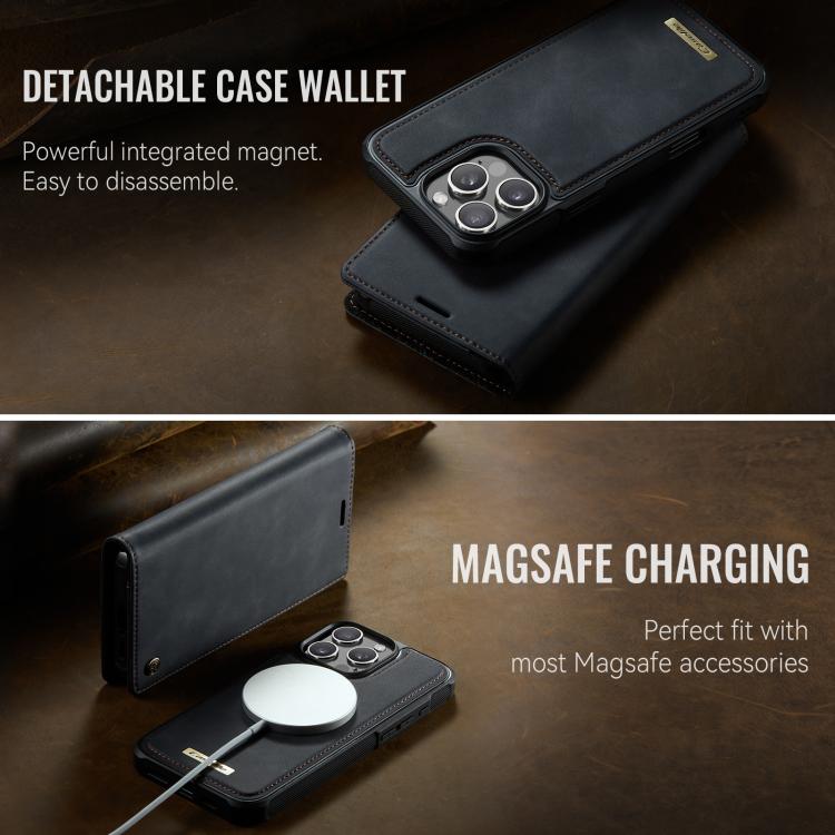For iPhone 16 Pro CaseMe C49 MagSafe RFID Blocking Detachable Wallet Leather Phone Case(Black) - iPhone 16 Pro Cases by CaseMe | Online Shopping UK | buy2fix