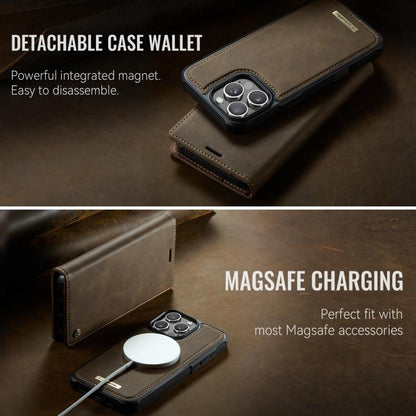 For iPhone 16 Pro CaseMe C49 MagSafe RFID Blocking Detachable Wallet Leather Phone Case(Coffee) - iPhone 16 Pro Cases by CaseMe | Online Shopping UK | buy2fix
