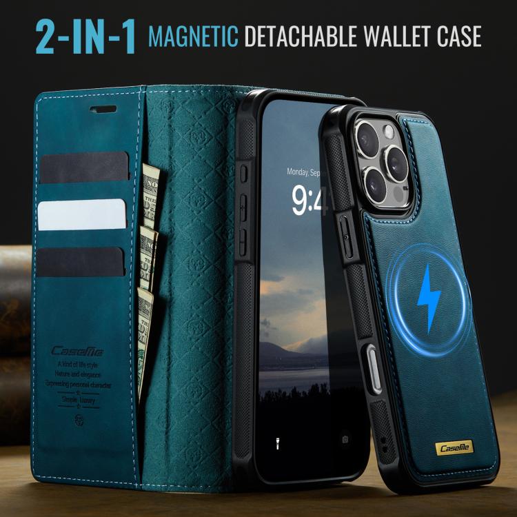 For iPhone 16 Pro CaseMe C49 MagSafe RFID Blocking Detachable Wallet Leather Phone Case(Green) - iPhone 16 Pro Cases by CaseMe | Online Shopping UK | buy2fix
