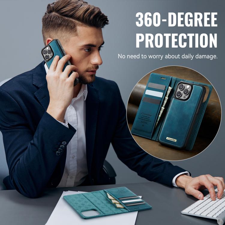 For iPhone 16 Pro CaseMe C49 MagSafe RFID Blocking Detachable Wallet Leather Phone Case(Green) - iPhone 16 Pro Cases by CaseMe | Online Shopping UK | buy2fix
