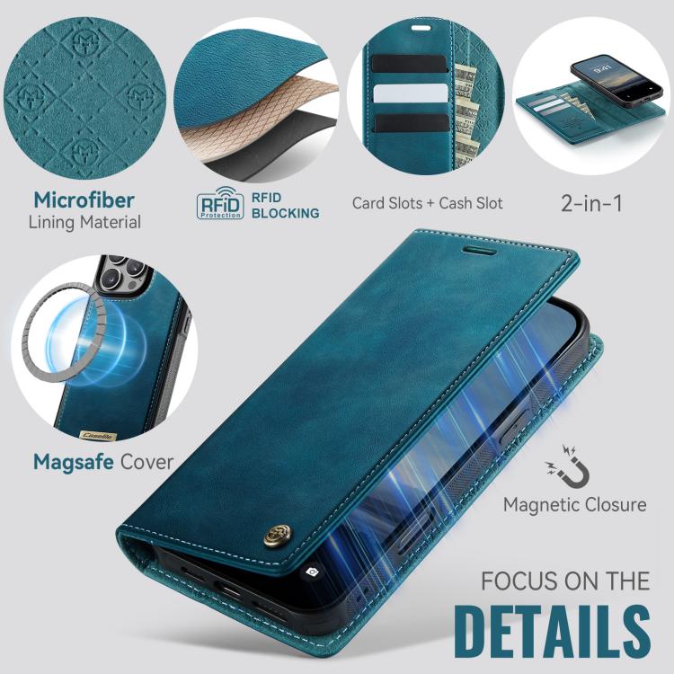 For iPhone 16 Pro CaseMe C49 MagSafe RFID Blocking Detachable Wallet Leather Phone Case(Green) - iPhone 16 Pro Cases by CaseMe | Online Shopping UK | buy2fix