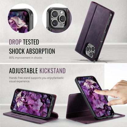 For iPhone 16 Pro CaseMe C49 MagSafe RFID Blocking Detachable Wallet Leather Phone Case(Purple) - iPhone 16 Pro Cases by CaseMe | Online Shopping UK | buy2fix