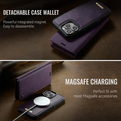 For iPhone 16 Pro CaseMe C49 MagSafe RFID Blocking Detachable Wallet Leather Phone Case(Purple) - iPhone 16 Pro Cases by CaseMe | Online Shopping UK | buy2fix