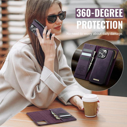 For iPhone 16 Pro CaseMe C49 MagSafe RFID Blocking Detachable Wallet Leather Phone Case(Purple) - iPhone 16 Pro Cases by CaseMe | Online Shopping UK | buy2fix