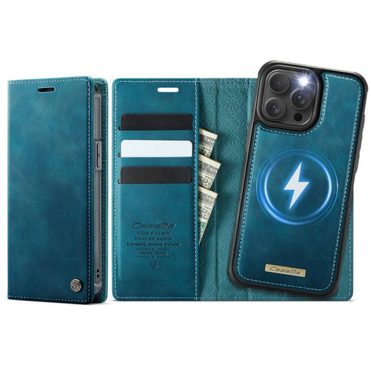 For iPhone 12 / 12 Pro CaseMe C49 MagSafe RFID Blocking Detachable Wallet Leather Phone Case(Green)