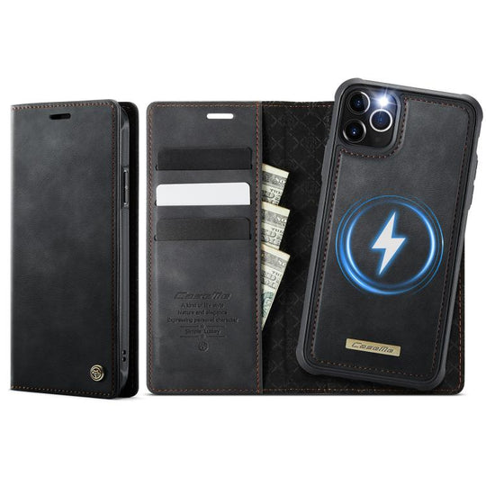 For iPhone 11 Pro CaseMe C49 MagSafe RFID Blocking Detachable Wallet Leather Phone Case(Black)