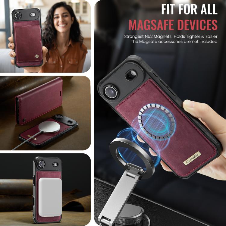 For iPhone Air CaseMe C49 MagSafe RFID Blocking Detachable Wallet Leather Phone Case(Red) - iPhone Air Cases by CaseMe | Online Shopping UK | buy2fix