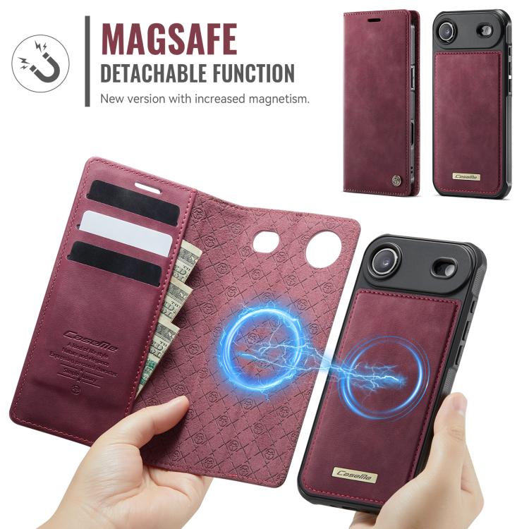For iPhone Air CaseMe C49 MagSafe RFID Blocking Detachable Wallet Leather Phone Case(Red) - iPhone Air Cases by CaseMe | Online Shopping UK | buy2fix