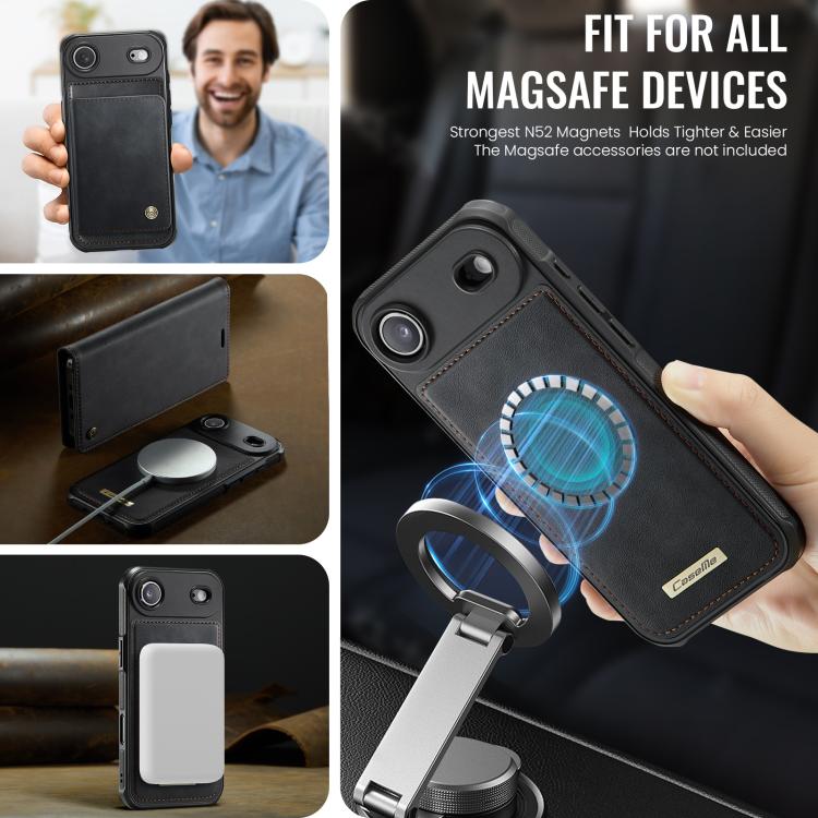 For iPhone Air CaseMe C49 MagSafe RFID Blocking Detachable Wallet Leather Phone Case(Black) - iPhone Air Cases by CaseMe | Online Shopping UK | buy2fix